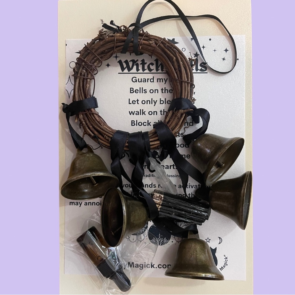 Witch Bells with Black Tourmaline for Protection